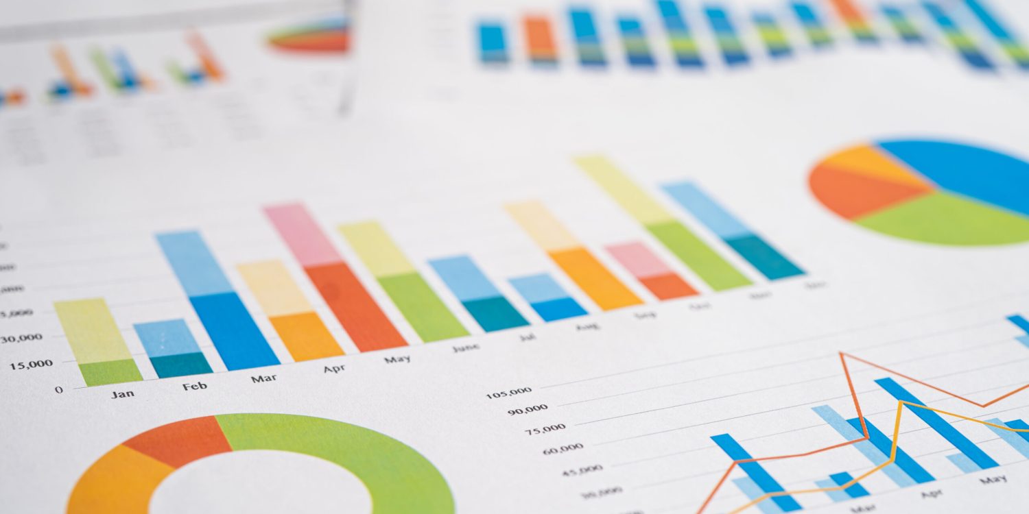 chart or graph paper. Financial, account, statistics and business data concept.